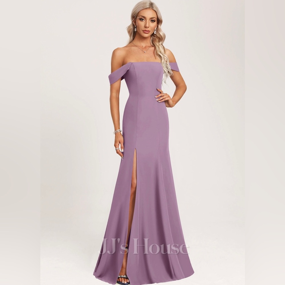 Trumpet/Mermaid Off the Shoulder Floor-Length Chiffon Bridesmaid Dress